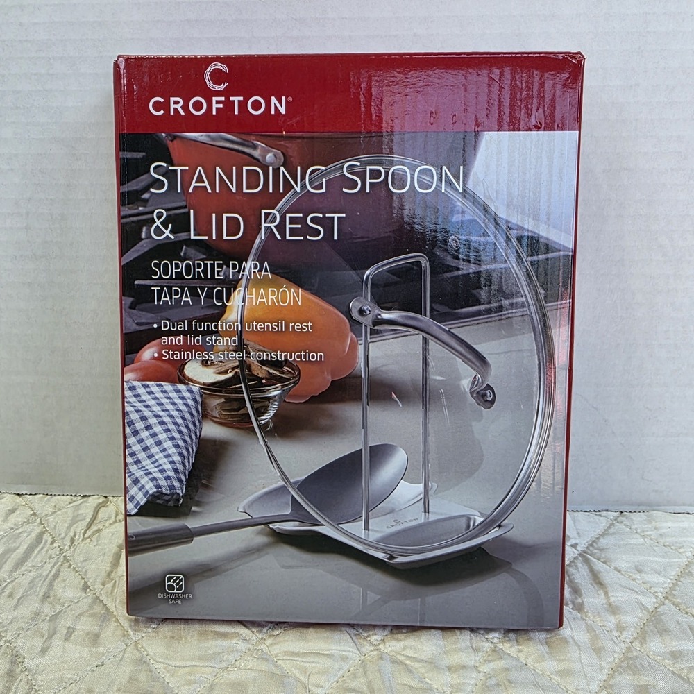 New Crofton Standing Spoon and Lid Rest Stainless Steel Kitchen Minimalist
